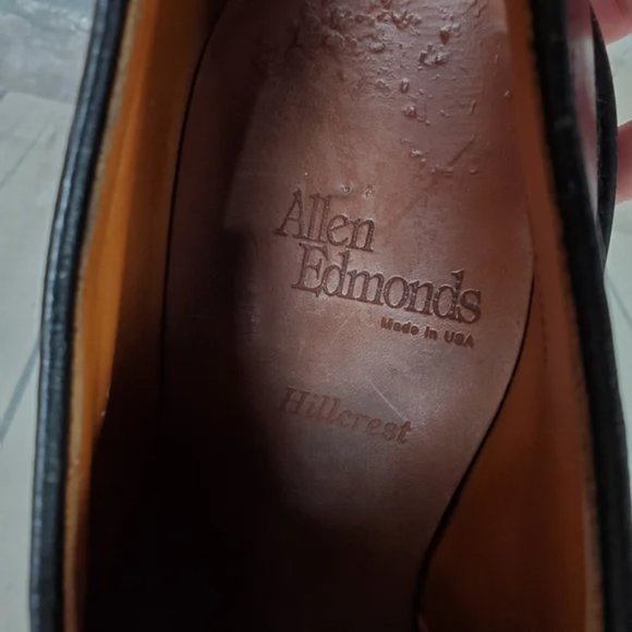 Allen Edmonds Hillcrest Burgundy Leather Lace Up Bicycle Toe Blucher Size 10D - Picture 2 of 16